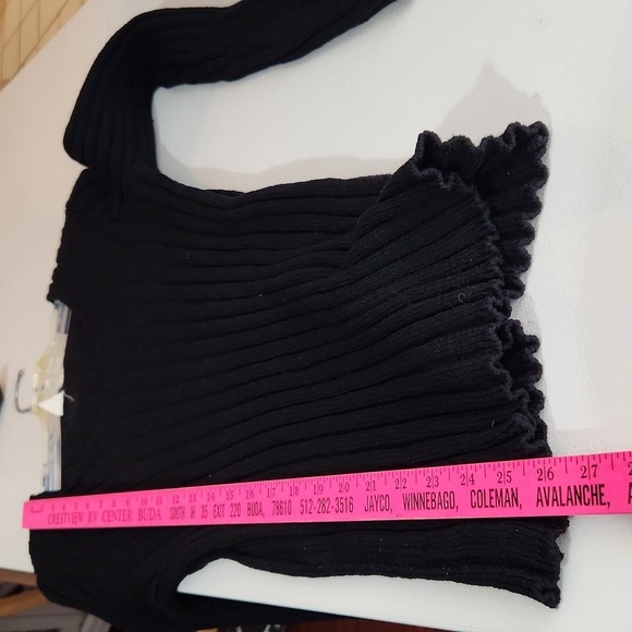 J Crew Womens Sweater Size M Ribbed Black Marino Wool Blend - Picture 6 of 7